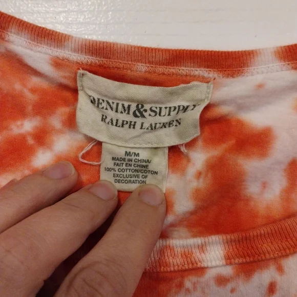 Ralph Lauren Orange and white tie dye top - Picture 5 of 6